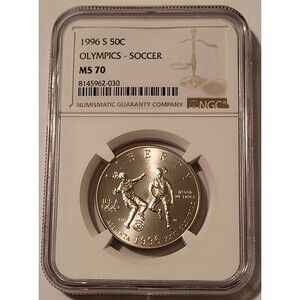 1996 S Olympics - Soccer Commemorative Half Dollar MS70 NGC